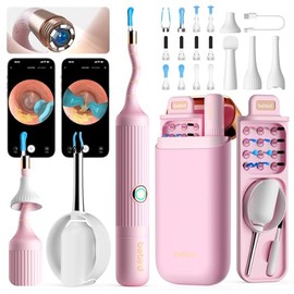 Bebird Pro Ohrenschmalz Entferner Otoskop Earsight Plus, 1920P HD Einjustierbarer Ohrenreiniger mit Kamera, Otoskop mit Licht, Ohrreiniger mit tragbarer Box für Erwachsene,Kinder,iOS,Android (Pink)