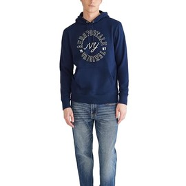 AEROPOSTALE Men's Aero Logo Popover Hoodie-Circle, Cadet Navy, Large