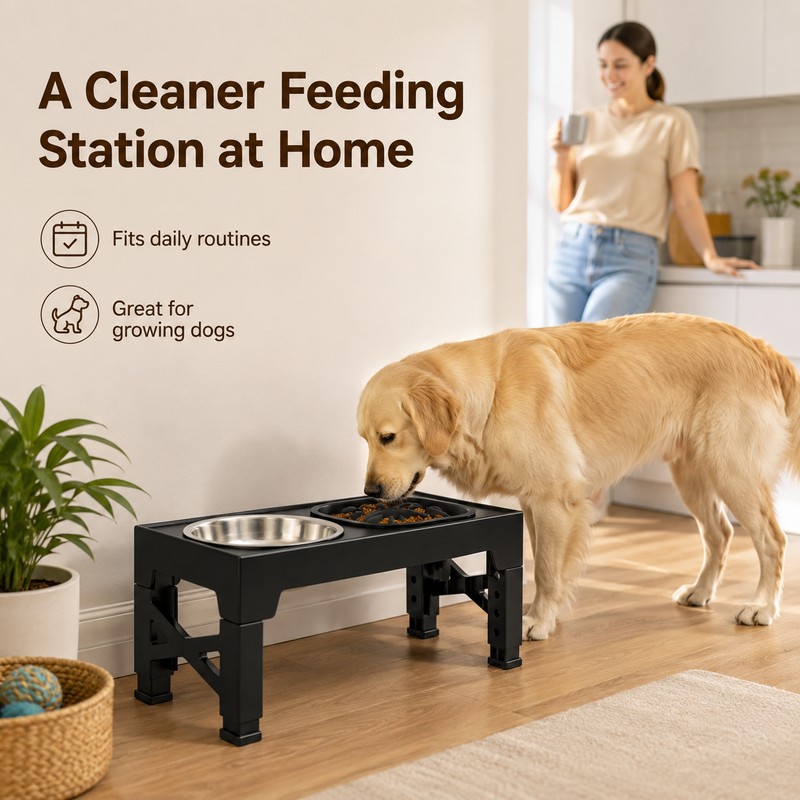 Elevated Dog Feeder for Daily Meals - Adjustable Stand with