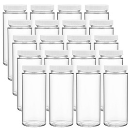 Suwimut 20 Pack Clear Glass Water Bottles, 12 oz Reusable Wide Mouth Glass Drinking Mason Jar with Lids for Juice, Smoothies, Beverage Storage
