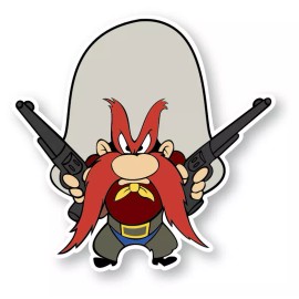 Oracal Yosemite Sam cartoon vinyl decal sticker 5"x5"