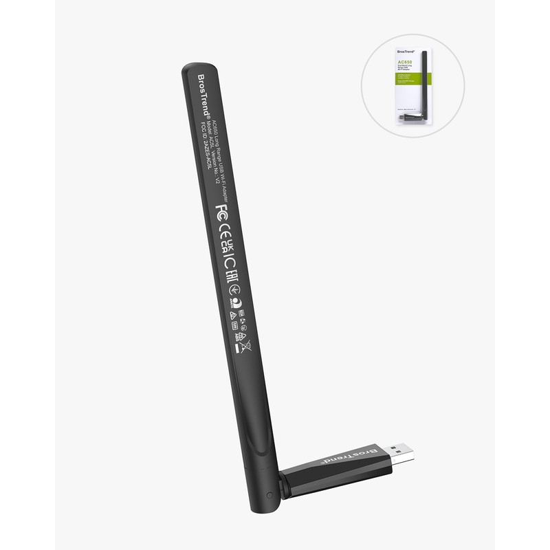 BrosTrend 650Mbps Linux Compatible WiFi Adapter Supports Kali Linux, Ubuntu,