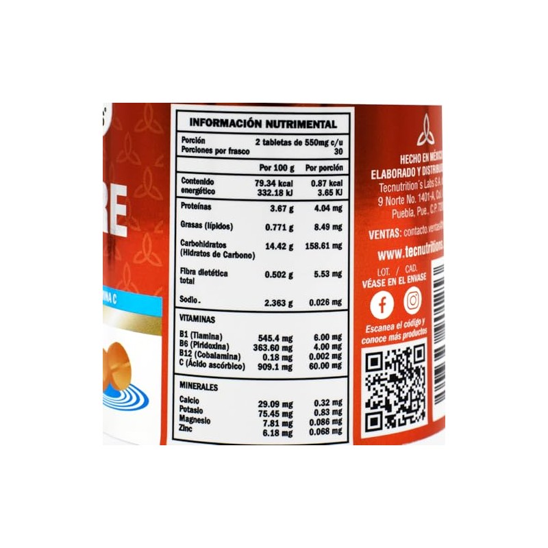 Suplemento Alimenticio de Jengibre con Vitamina C y complejo B