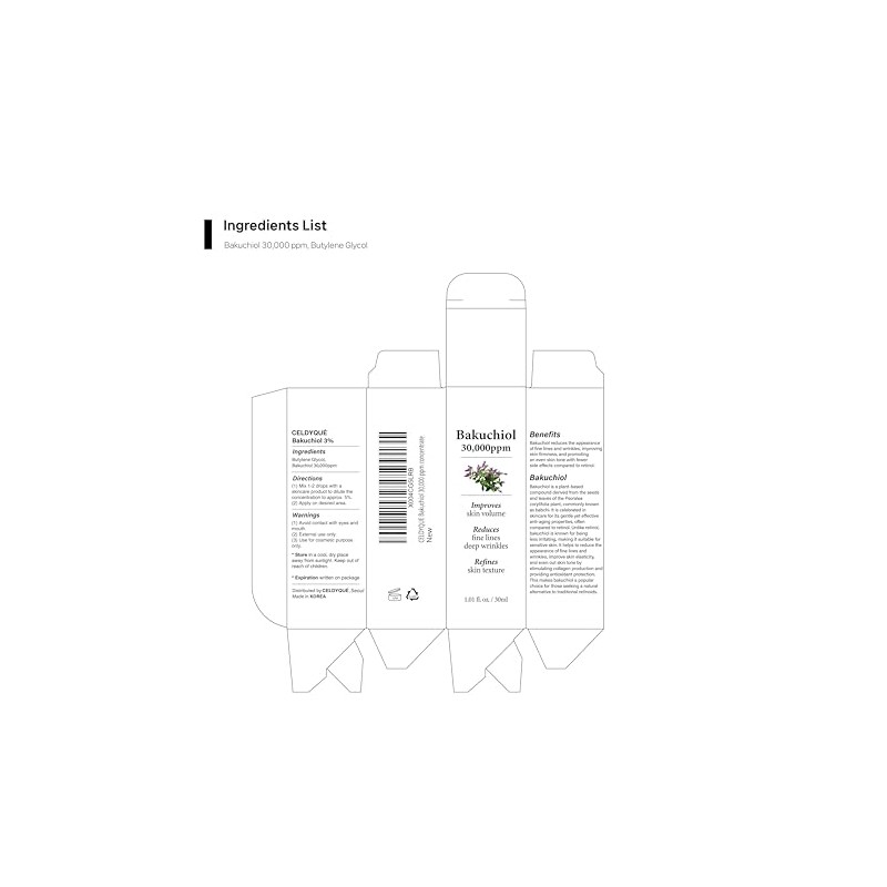 Concentrado de bakuchiol coreano en suero, 30 000 ppm, alternativa