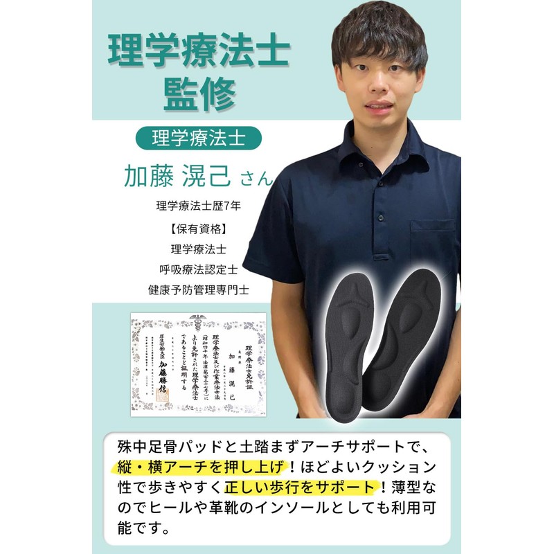 Insole, Insole, Arch Support, "Moderate Cushioning Provides Absorbing Impact" [Emrina]