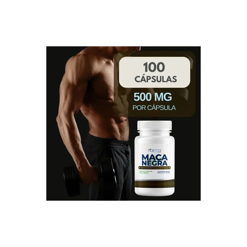 Maca Negra 500mg - Pack 2 Frascos 100 Cápsulas C/u