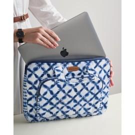 Maison d'Hermine Laptop Bag with Pocket upto 15.6 inch Stain and water repellent Cotton canvas - shibori