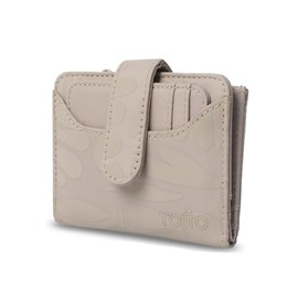TOTTO Cartera de Dama - Mujer con sistema RFID Blocker y Monedero | TEXTURE S (Beige)