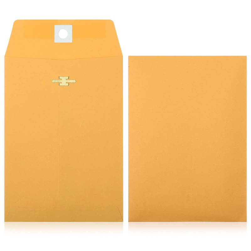 Zonon 100 Pieces 3 Sizes Clasp Envelopes Kraft Paper Catalog