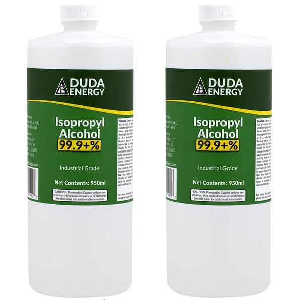 Duda Energy Bottle Concentrated Rubbing Alcohol, Clear, 32.12 Fl Oz (Pack of 2)