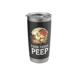 Baby Chicks on Farms with Tractors Barns and Rural Charm Stainless Steel Insulated Tumbler