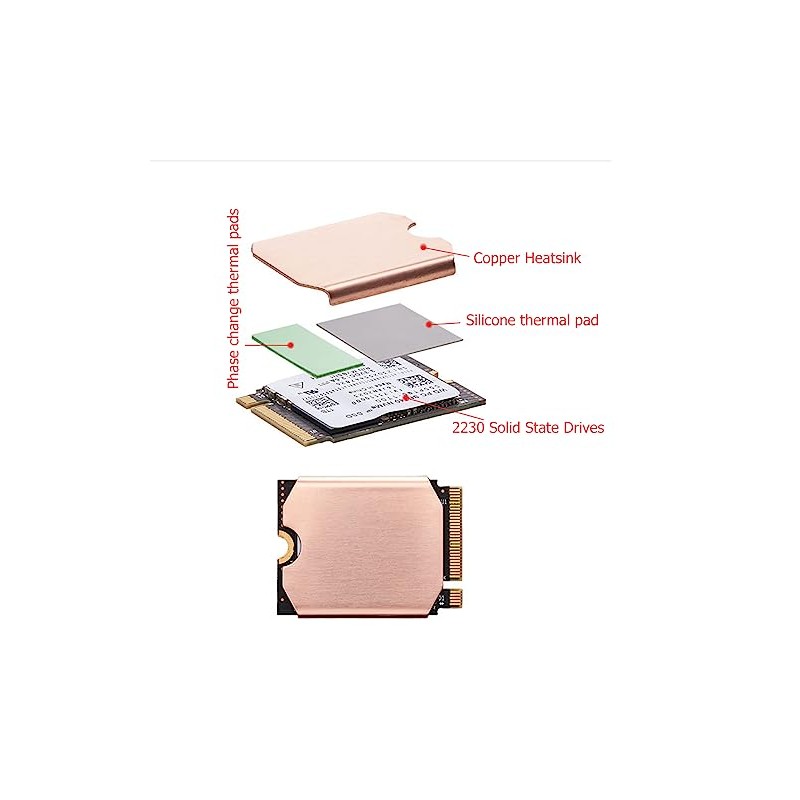 1 Set SSD Copper Heat Sink Cooling Thermal Pastes M.2