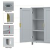 TaoHFE Grey Bathroom Storage Cabinet,Bathroom Cabinets Freestanding with 2 Doors,Towel