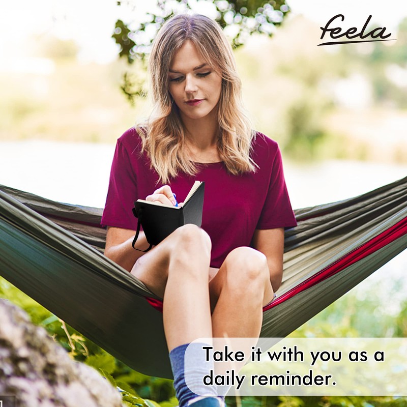 feela 3 Pack Pocket Notebook Journals with 3 Black Pens,