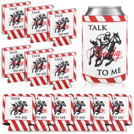 Pickmesh 12 Pcs Derby Can and Beverage Coolers Talk Derby to Me Coolers Kentucky Horse Race Gifts Collapsible Funny Novelty Derby Can Holder for Horse Race Party Supplies