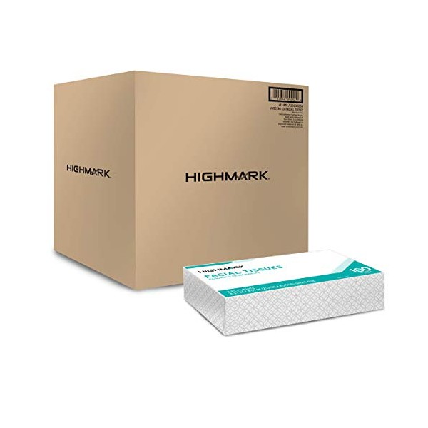 Highmark® 2-Ply Facial Tissue, Flat Box, White, 100 Tissues Per Box, Case of 30 Boxes