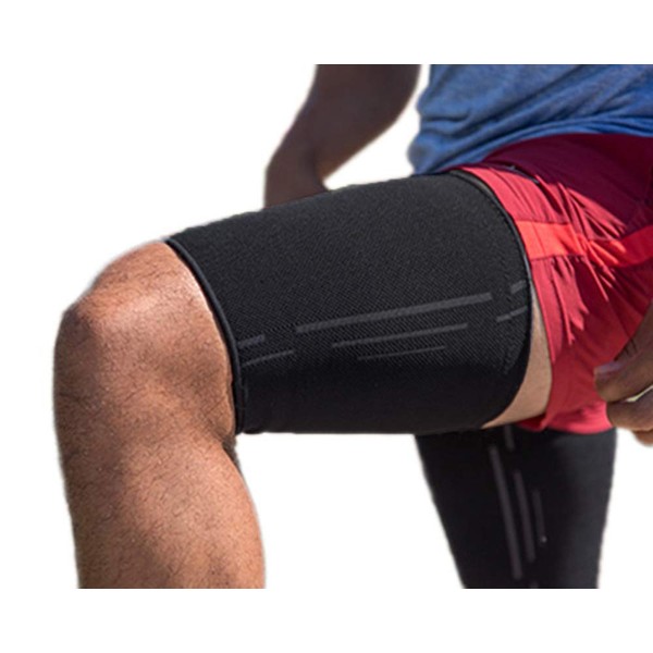 Thigh Compression Sleeve - Hamstring Compression Sleeve (Pair) for Quad & Groin Pain Relief & Recovery - Thigh Brace & Wrap Great for Running & Injury - Anti Slip Sleeves Men & Women (X-Large)