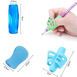 BTtime Pencil Grips, Set of 12, 3 Levels, Pencil Handwriting, Pen Grip, Handwriting Correction, Writing Orthotics, Left and Right Hand, Stationery Set, Students, Children, Special Needs