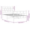 Casafoyer Metal Bed Frame with Headboard and Footboard White 39.4"x74.8"