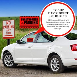 100 Parking Violation Stickers Hard to Remove - Parking Tickets - No Parking Stickers - Bad Parking Stickers - Super Sticky Parking Violation Tickets - Tow Warning - Tow Stickers 8x5 in, Red