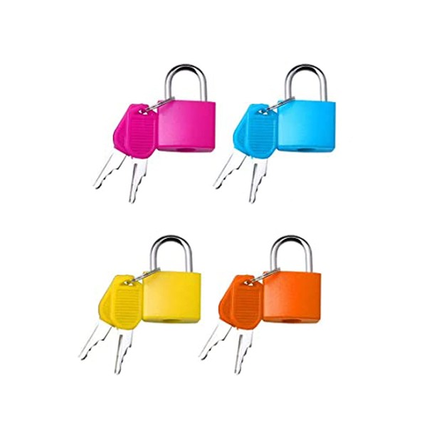 Lansonee 4 Pcs Suitcase Locks with Keys, Small Padlocks Luggage