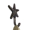 Nautical Tropical Polished Iron Starfish Wall Hook, Set of 4