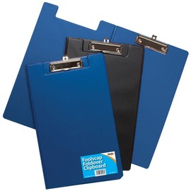 Tiger A4+/Foolscap Size clipboard Foldover Assorted Colours x 1 Single, Approx 22cm x 37.5cm