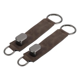 HEROFFIX 2 Pcs for Hanging Purses and Bags and Umbrella Etc Car Seat Headrest Hook Sturdy Car Seat Back Organizer Hooks Brown Faux Leather Metal 8.11"x1.85"