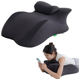 SheRest Adjustable Headrest Reading Pillow for Bed Adults - Memory Foam Back Support Wedge for Acid Reflux, Snoring & Legs, Dark Gray (22.8"x15"x9")