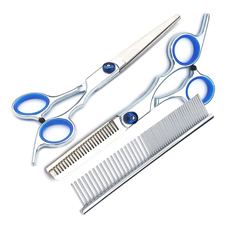 Dog Grooming Scissors Kit Stainless Steel Comfortable Adjustable Screw Professional