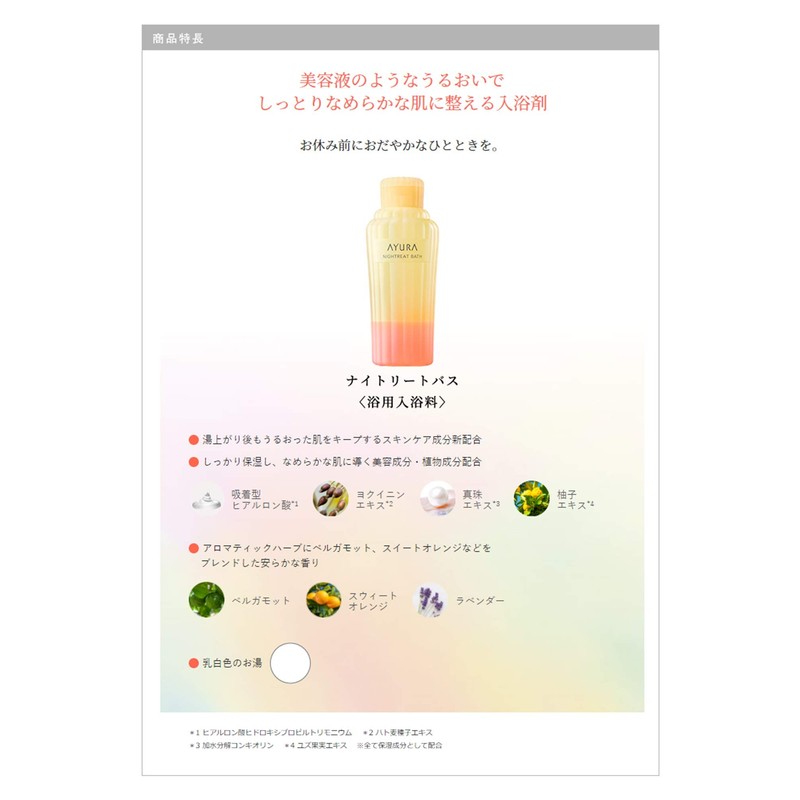 AYURA Nightreat Bath 10.1 fl oz (300 ml) (Bath Salent)