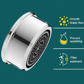 2 Pieces Tap Filter Tap Aerator Replacement Insert Tap Spout Aerator 24MM Brass Male Spout Threaded Aerator with Gasket