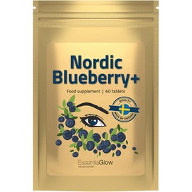 ESSENTIAGLOW 60 Blueberry Vision + Tablets for Eye Health & Vision Support Natural Antioxidant & Vegan 1 Month Supply 60 Tablets