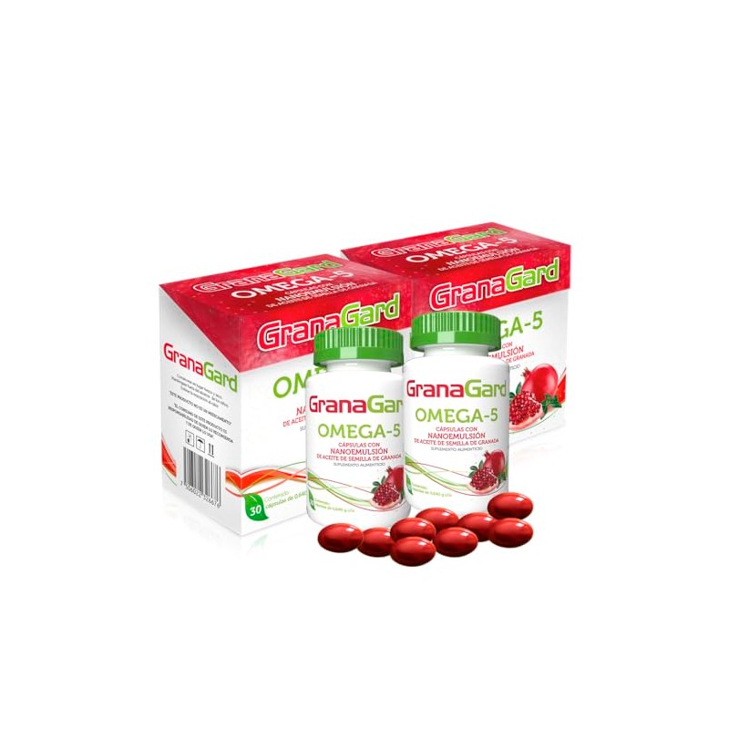 Duo Pack Granagard Omega Cáps Nanotecnología Cápsulas Aceite Semilla Granada