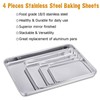 TeamFar Baking Sheet Set of 4, Stainless Steel Baking Pan