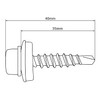 Self Tapping Screws Zinc Plated Steel 4.8 x 35mm 30