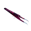 Stainless Steel Jeweler Style Tweezers #8A Pink Black Zebra Color