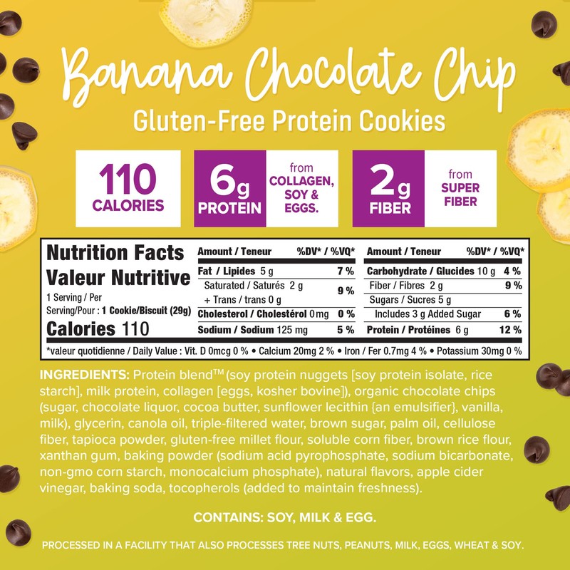 Smart for Life Banana Chocolate Chip Protein Cookies - High
