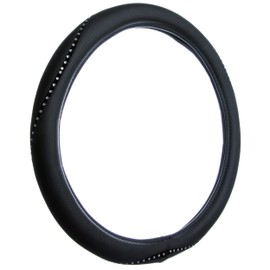 Custom Accessories Bling Rope Steering Wheel Cover, Rhinestone Car Accessories — Black