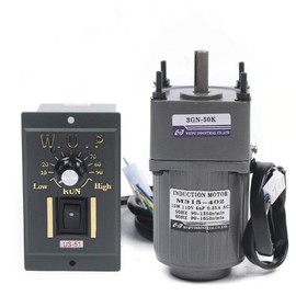 AC 110V 15W Electric Single-Phase Motor Gear Motor Speed Controller 0-27RPM Variable Speed Adjustable Controller Governor Geared Motor High Torque Reducer Motor (Reduction Ratio: 1:50)