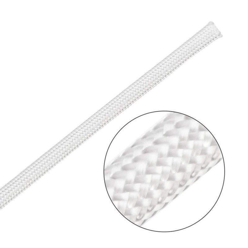 uxcell Insulation Braid Sleeving, 9.8Ft-3mm High Temp Fiberglass Sleeve White