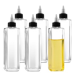 WLICCHS 6 Stück 100ml Squeeze Flasche mit Schraubdeckel, Ölspender Quetschflaschen, Kleine, Kunststoff, Klare für Kochen, Schminken, Flüssigkeiten, Öle, Soßen, Gewürze