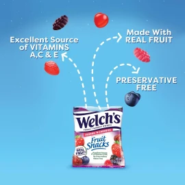 Welch's Fruit Snacks Berries 'N Cherries, Real Fruit Juice, 2.25oz (Pack of 48)