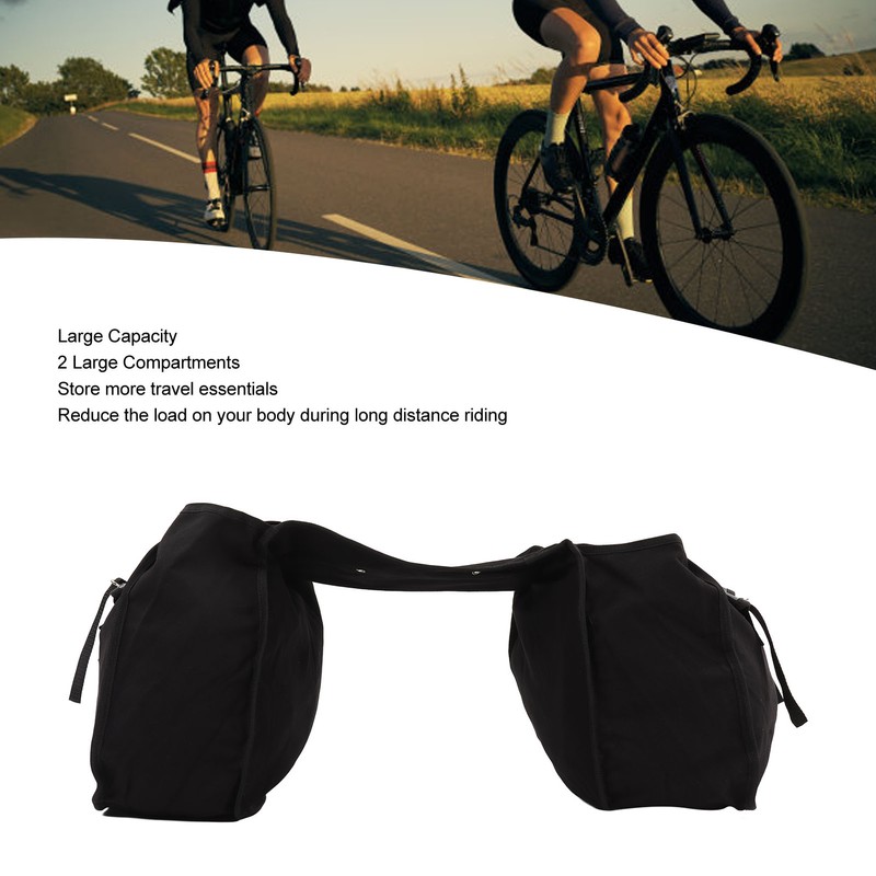 Bicycle Bike Rear Seat Carrier Bag Canvas Cycling Double Bags