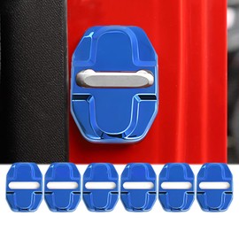 YJMOTOR Door Lock Covers Protection Trim for Jeep Wrangler JK JKU 2007-2018, for Jeep Grand Cherokee, for Dodge Chrysler 6Pcs(Blue)