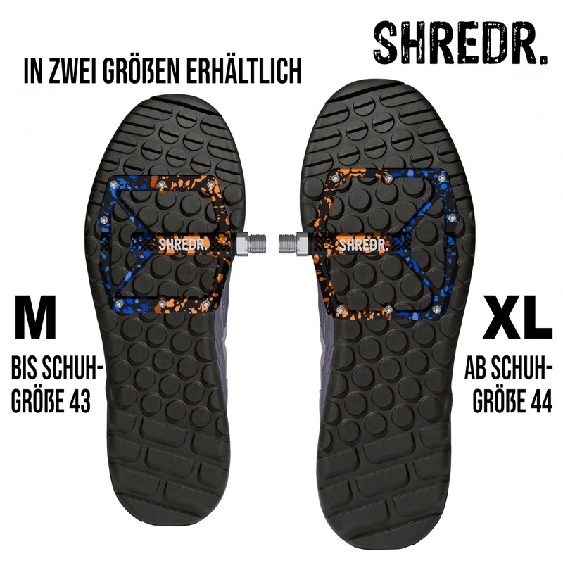 SHREDR. Shine Pedals for MTB, High-Quality Flat Pedals for Mountain