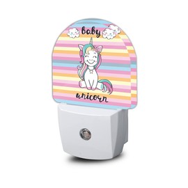 AOWULA Unicorn Night Light,Cute Baby Unicorn Night Lights Plug into Wall, Dusk to Dawn Sensor LED Lamp 0.5W for Boys/Girls/Women/Men Decorations Room 0.5W Sleep Friendly