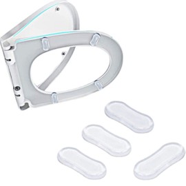 RICISUNG Toilet Seat Cushion, Rubber Toilet Seat Cushion, Set of 4, Transparent 1.8 x 0.8 x 0.2 inches (45 x 21.8 x 5 mm)