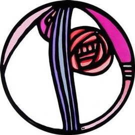 Static Window Cling in a Mackintosh Hunterian Large Rose Design