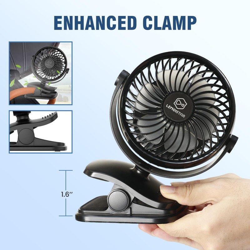 Shinebella AA Battery Car Clip Fan with Aromatic Feature for